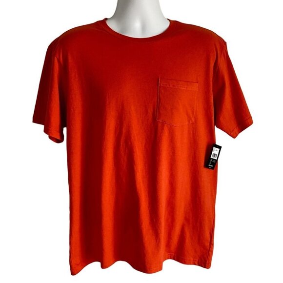 Brixton Solid Orange Standard Fit Cotton Tee Shirt Men's Medium NEW - Picture 1 of 10